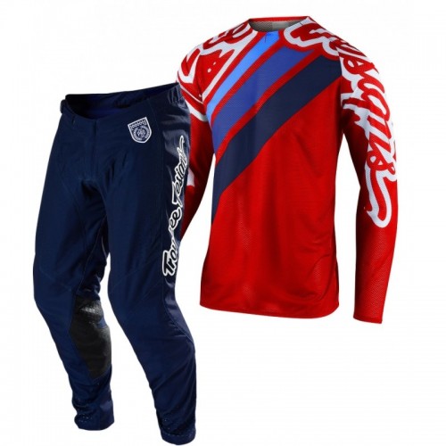 CONJUNTO TROY LEE DESIGNS 2021 SE PRO AIR SECA 2.0 - VERMELHO / NAVY